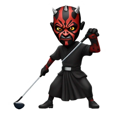 Darth maul playing golf sticker