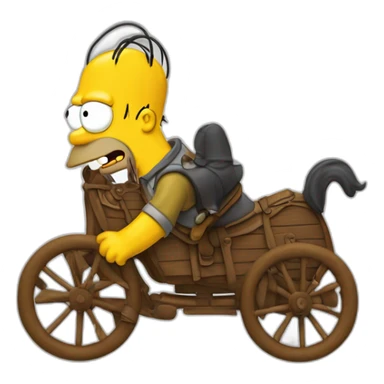 Homer Simpson sur un cheval sticker
