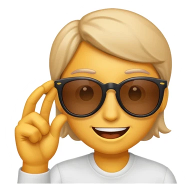 Emoji taking off sunglasses smirking sticker