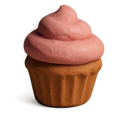 claymation style cupcake with pink icing sticker