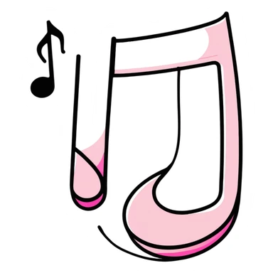 Isolated pink music note sticker