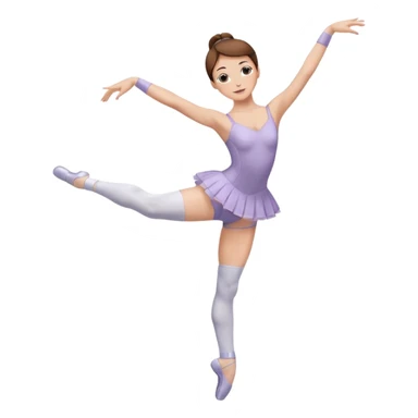 Ballet dancer in over the knee socks, leotard and brown hair sticker