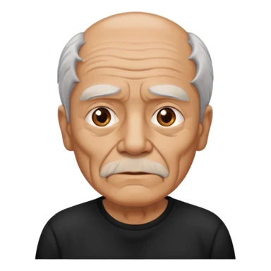 old man wear black t-shirt sticker