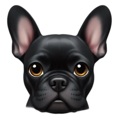black french bulldog hearth sticker