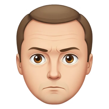 portrait of Medvedev with a round face, serious and focused expression sticker