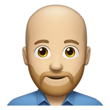 white male with small beard and almost bald smart casual blue shirt holding papers full profile sticker
