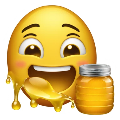 Yellow emoji committing honey  sticker