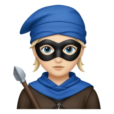thief, blue hat, thief mask, thief dress. sticker