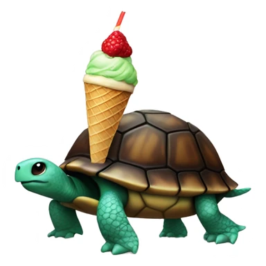 Turtle with ice cream on top  sticker