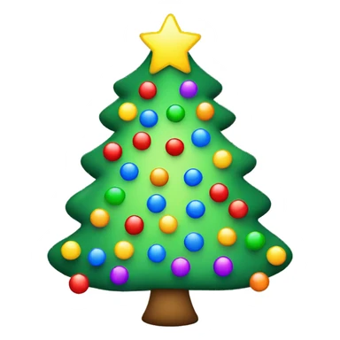 Christmas tree with colorful lights sticker