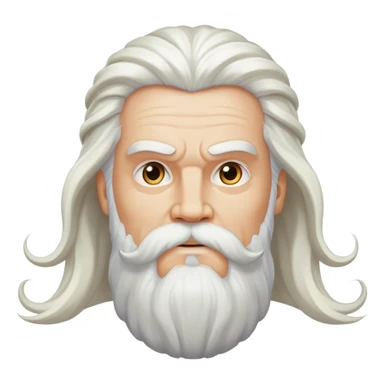God, Zeus-like figure with long white hair, thunder, beard and white mustache sticker