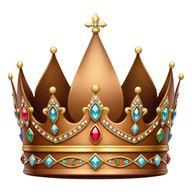 Simple brown crown with jewels sticker