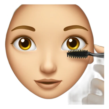 Girl putting on mascara sticker