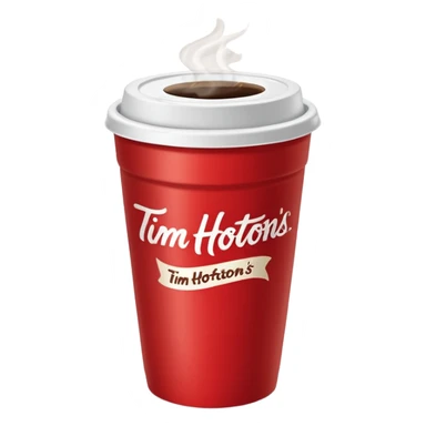 Tim Hortons coffee, it should be red cup with white write writing " Tim Hortons" and a White lid make it a large sticker