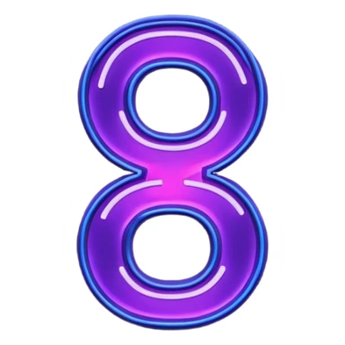Neon sign in the form of numbers "18+" in dark purple and dark blue tones sticker