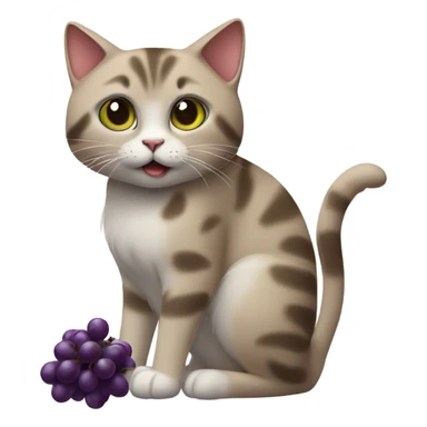 a cat giving a grape sticker