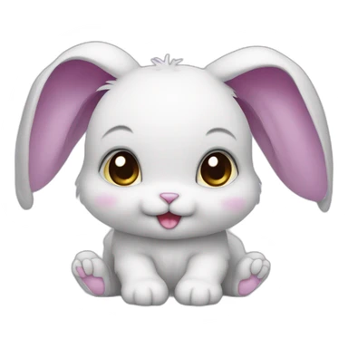 voilet color baby rabbit sticker