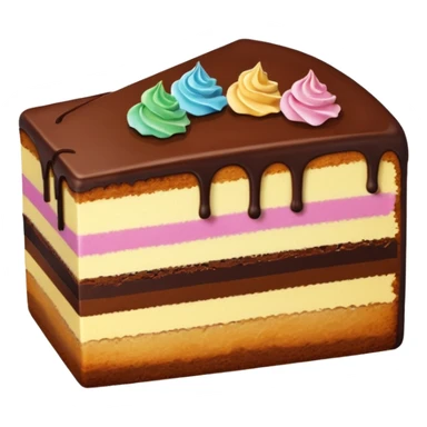 colorful marble cake slice, simple, clear sticker