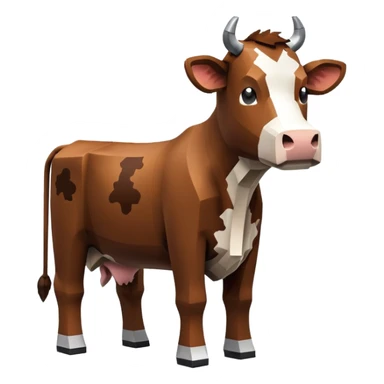 square-shaped brown Minecraft cow sticker