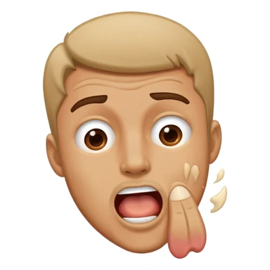 A man with his mouth open hits himself on the cheek sticker