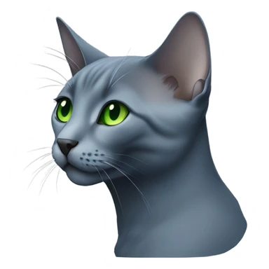 Russian blue with green eyes side profile sticker