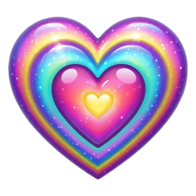 A sparkling psychedelic heart emoji  sticker