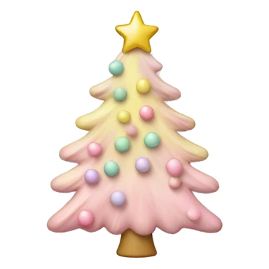 pastel pin k christmas tree with pastel pink and pastel yellow ornaments sticker