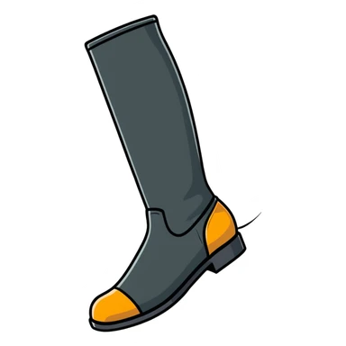 cartoon boot kicking sticker