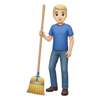 ligth man sweeping the floor sticker