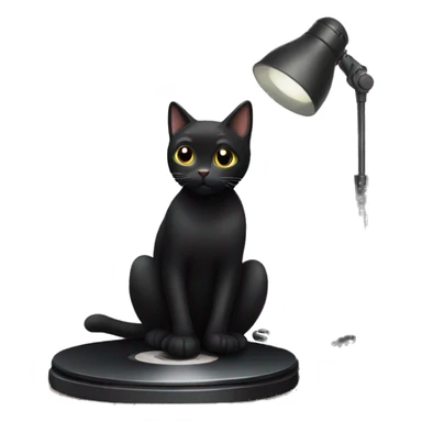 Black cat on a turntable sticker
