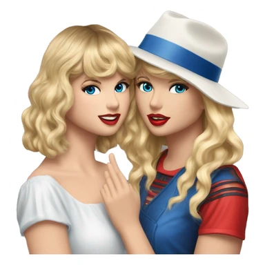Taylor swift handing blue eyed blonde girl the red eras tour hat sticker