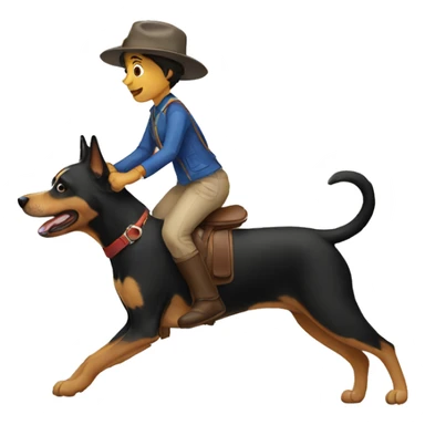 A dog riding a dog sticker