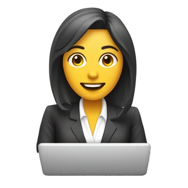 atendente telemarketing mulher no computdor sticker