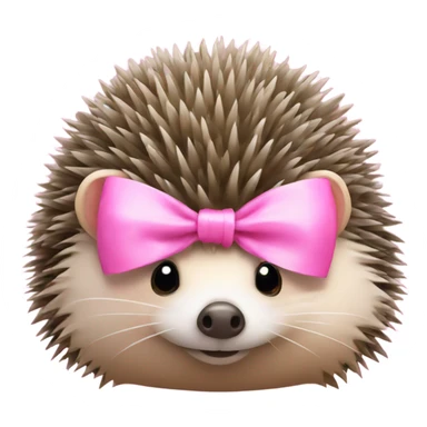 hedgehog with a pink bow sticker
