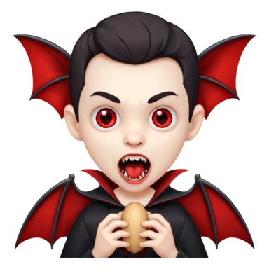 vampire royal child with toy bat open mouth sticker
