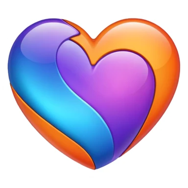 Heart with the colours blue purple orange  sticker