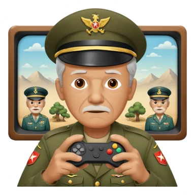 Old man dress army gaming sticker