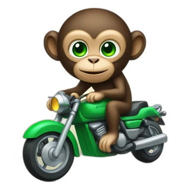 Monkey with green eyes on motorbike sticker