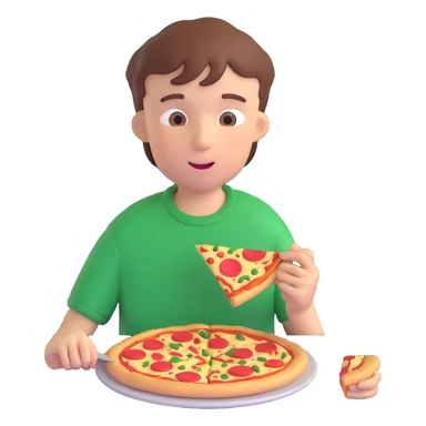 Boy Eating Pizza  sticker