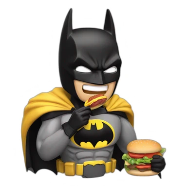Batman eating hamburger sticker