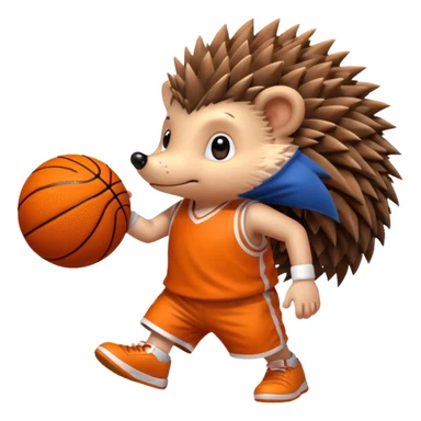 hedgehog playing basketball sticker