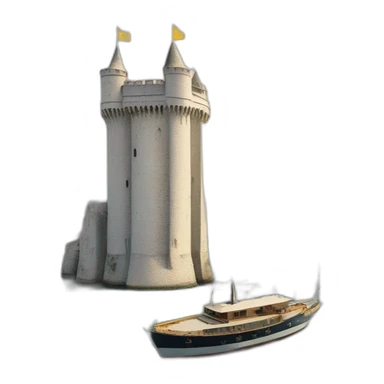 Two towers La Rochelle in harbor port boat  sticker