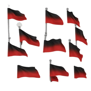 Black and red flag with a sun in the middle sticker