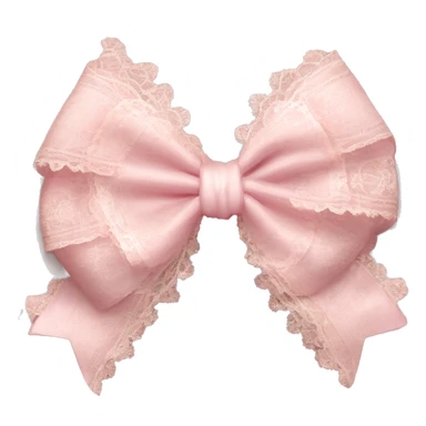 vintage rococo light pink bow with lace and frills sticker