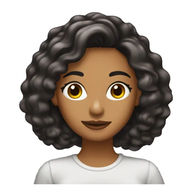 Chica de cabello negro tomando café  sticker