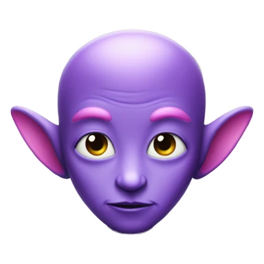 purple alien with pink hair sticker