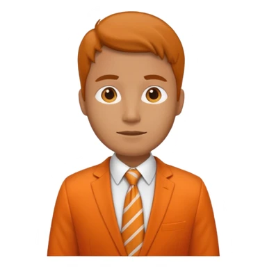 
office worker man, wearing tie, orage outfit sticker