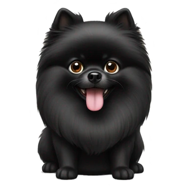 Black Pomeranian dog sticker