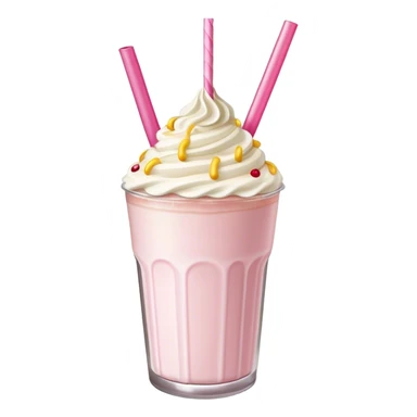 birthday cake milkshake with one pink straw sticker