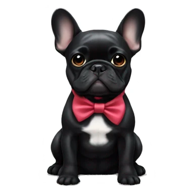 All Black french bulldog with bow sticker